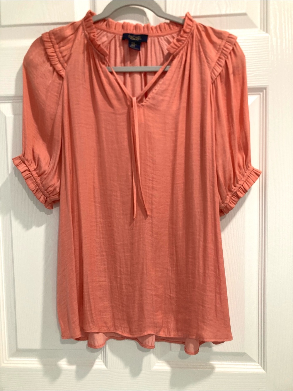 $10 Summer Frenzy**Rachel Ray M Short Sleeve Top Salmon Color